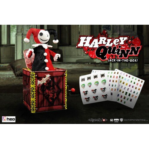 DC Comics Caja de música Caja sorpresa Jack in the Box Harley Quinn 29 cm
