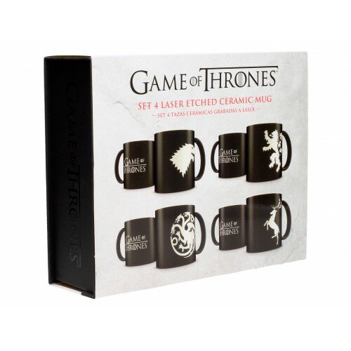 Set 4 tazas cerámica Game of Thrones grabadas a láser