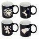 Set 4 tazas cerámica Game of Thrones grabadas a láser